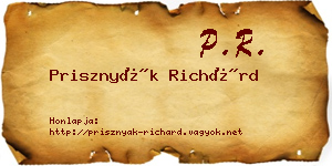 Prisznyák Richárd névjegykártya